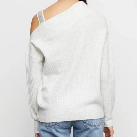 EUC Bailey 44 Kiara One Shoulder Sweater Merino Wool Blend Off Shoulder Small - Picture 3 of 16
